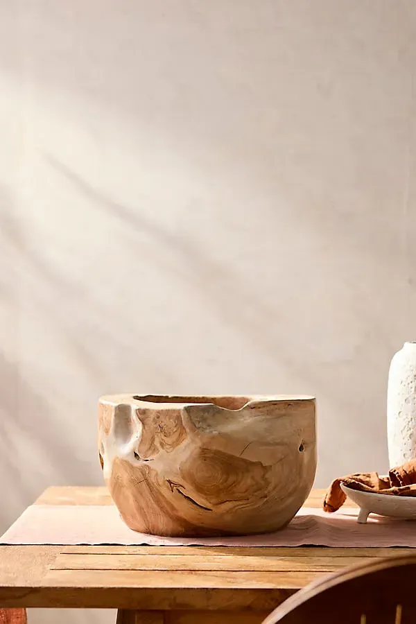 Teak Root Half Moon Planter - Beige, Teak product