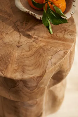 Teak Root Hourglass Stool - Natural Teak by Anthropologie, image 2