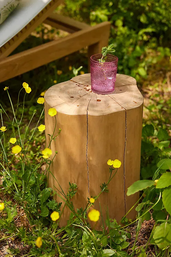 Teak Root Stool - Natural Teak by Anthropologie