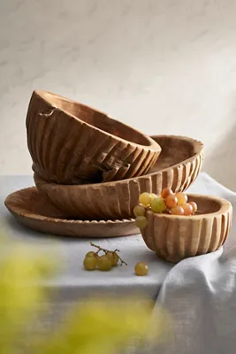 Teak Root Tall Serving Bowl - Natural, Teak product