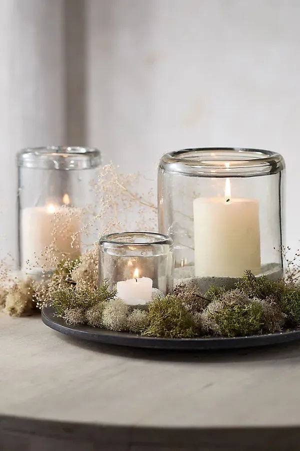 Thick Glass Votive Holder - Clear by Anthropologie