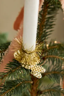 Tinsel Candle Clip Ornaments Set of 10 - Polyester, Plastic by Anthropologie, alternate view