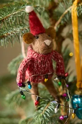 Trimming the Tree Illuminated Felt Critter Scene by Anthropologie, alternate view