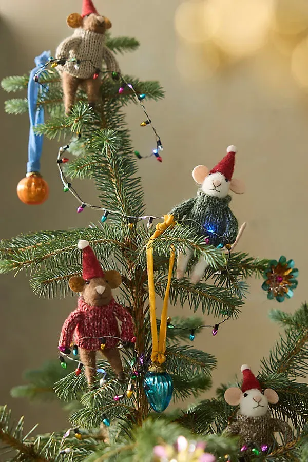 Trimming the Tree Illuminated Felt Critter Scene by Anthropologie