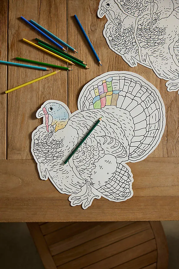 Turkey Coloring Paper Placemats Set of 12 by Anthropologie