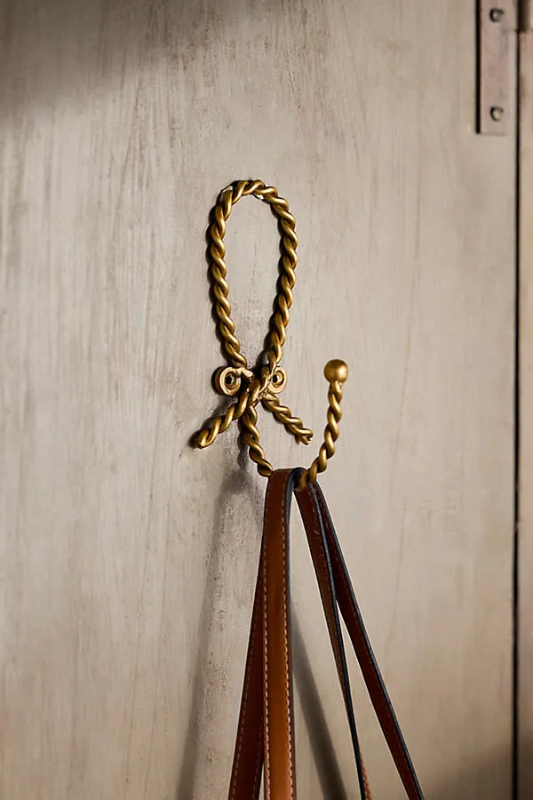 Twisted Brass Wall Hook - Gold product