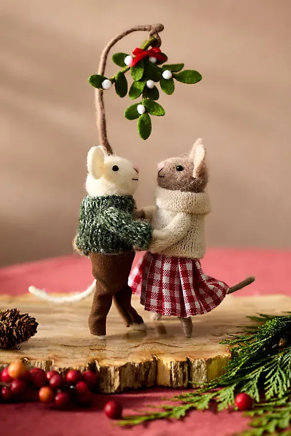 Under the Mistletoe Felt Critter Scene by Anthropologie
