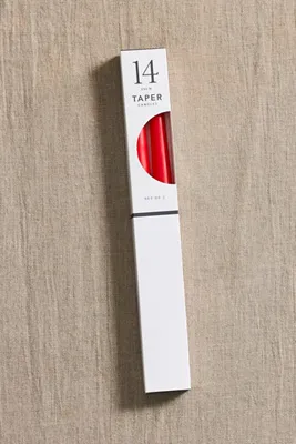 Unscented Tall Taper Candle Set - Red, Cotton by Anthropologie, alternate view