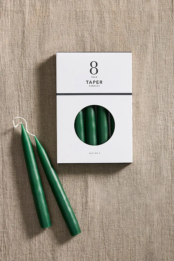 Unscented Taper Candle Set - Evergreen, Cotton by Anthropologie, image 2