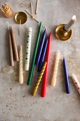 Unscented Taper Candle Set - Sand, Cotton by Anthropologie, alternate view