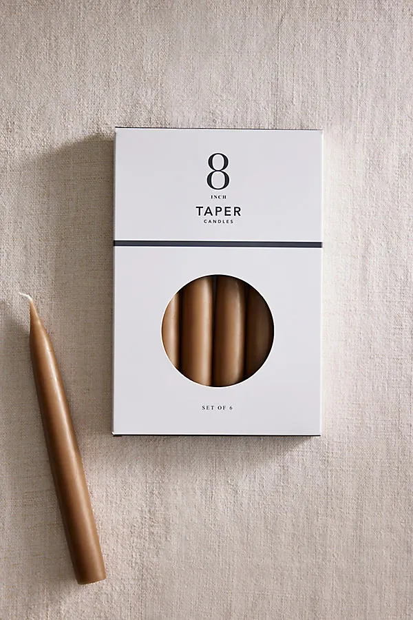 Unscented Taper Candle Set - Sand, Cotton by Anthropologie