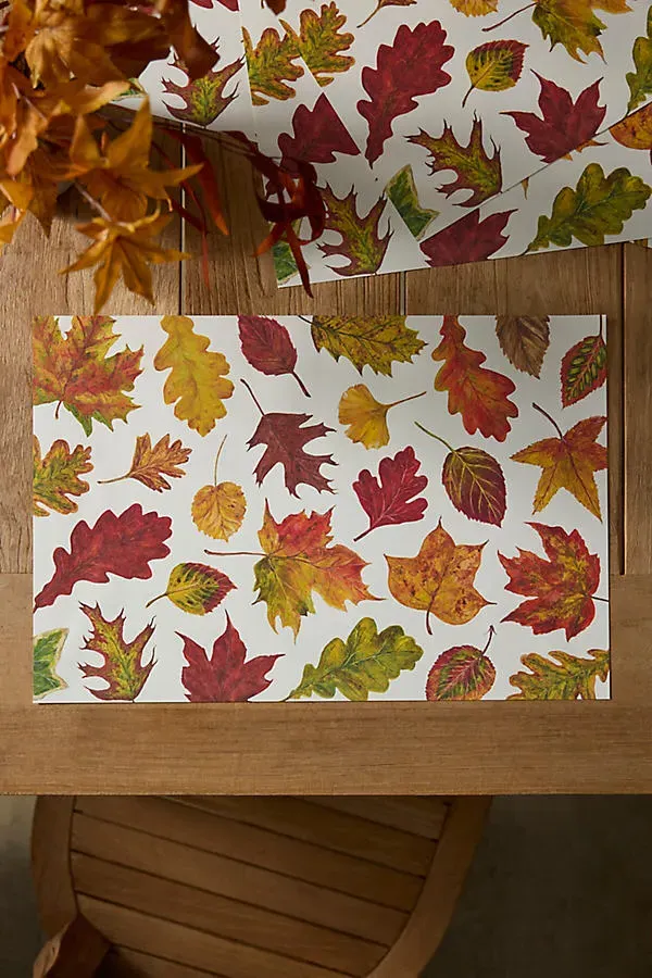 Vicki Sawyer Fall Foliage Paper Placemats Set of 18 by Anthropologie, alternate view