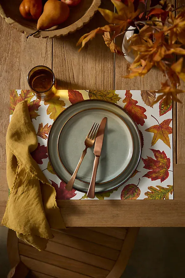 Vicki Sawyer Fall Foliage Paper Placemats Set of 18 by Anthropologie