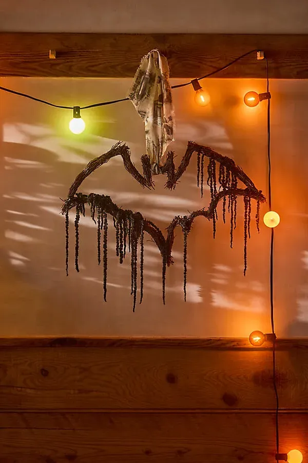 Vine Bat Wreath - Natural Vine by Anthropologie