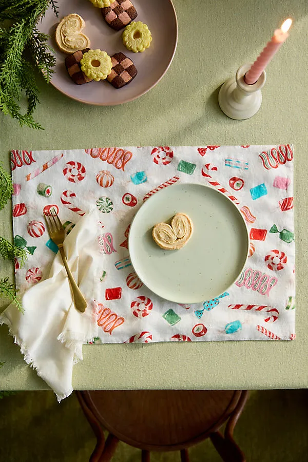 Vintage Candy Linen Placemat - Cotton/Linen by Anthropologie