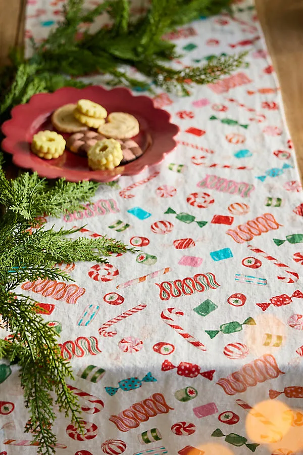 Vintage Candy Linen Table Runner by Anthropologie