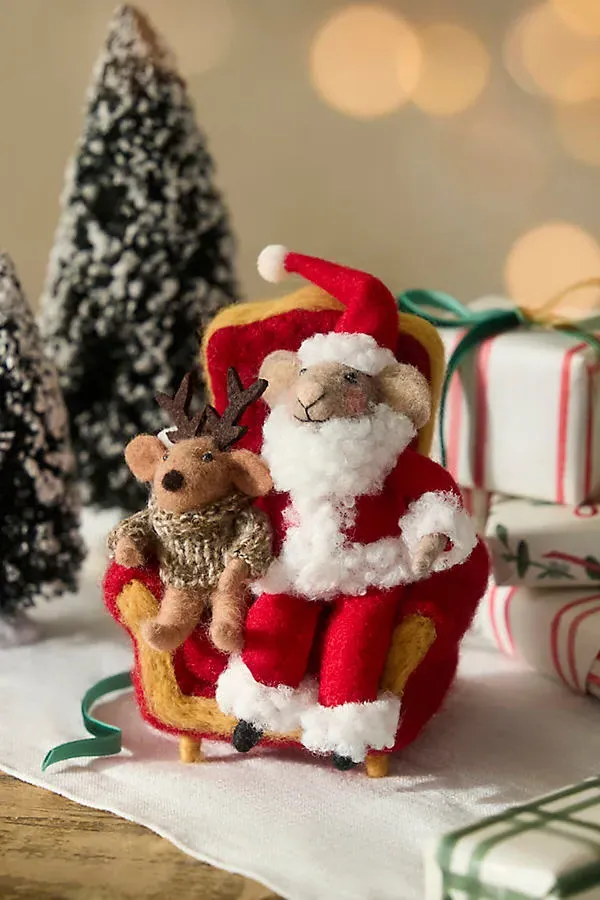 Visit with Santa Felt Critter Scene by Anthropologie