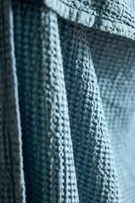 Waffle Linen + Cotton Throw - Blue by Anthropologie, image 2