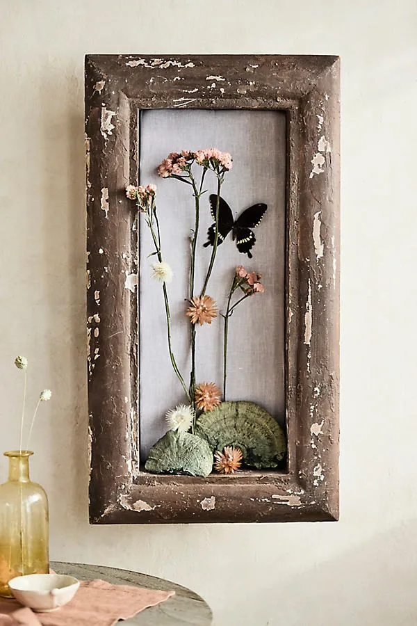 Weathered Rectangle Shadowbox - Brown, Linen by Anthropologie