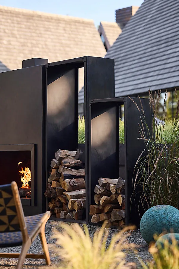 Weathering Steel Rectangle Log Holder - Black product