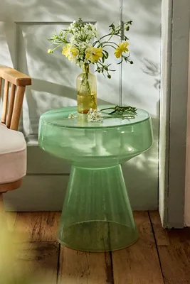 Wide Glass Side Table - Green product