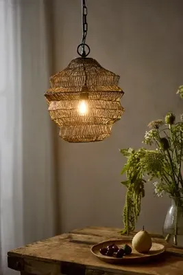Wire Mesh Pendant Light - Gold product