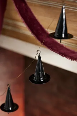 Witch Hat Bells Garland - Black, Iron by Anthropologie, alternate view
