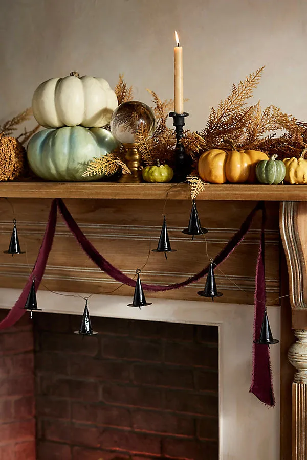 Witch Hat Bells Garland - Black, Iron by Anthropologie