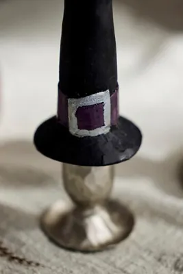 Witch Hat Taper Candles Set of 2 - Black, Paraffin Wax by Anthropologie, alternate view