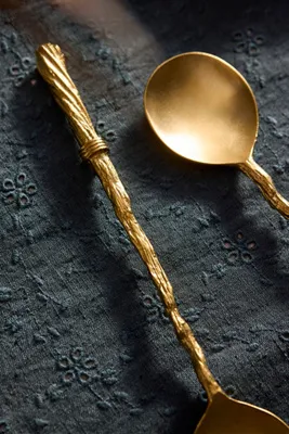 Witchy Broom Serving Set - Gold by Anthropologie, alternate view