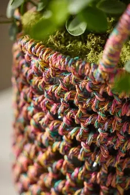 Woven Abaca Rainbow Basket Pot - Abaca Fiber product