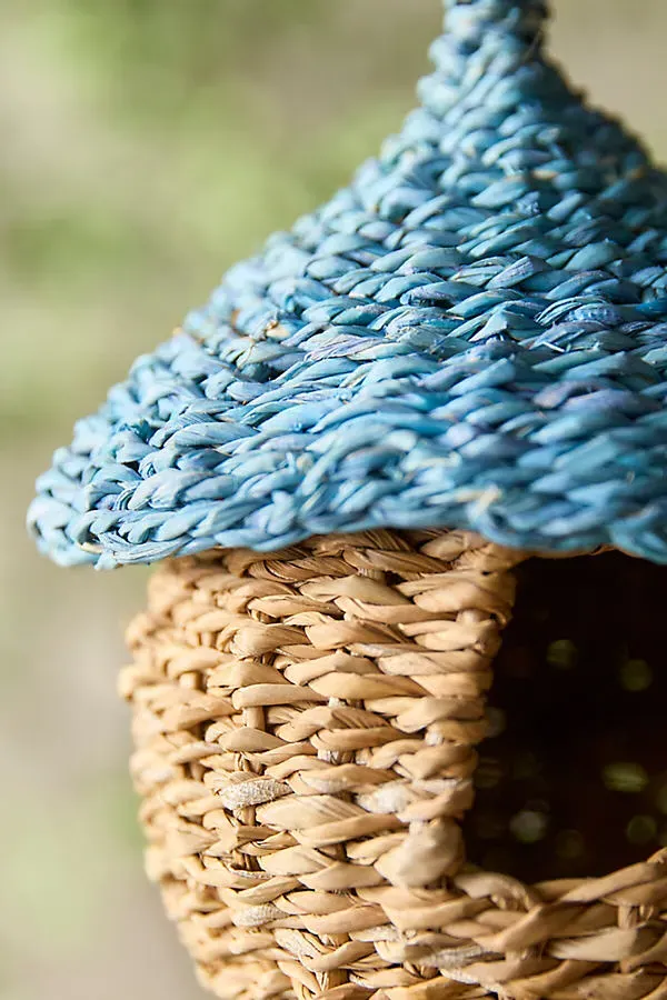 Woven Hut Birdhouse - Beige, Seagrass product