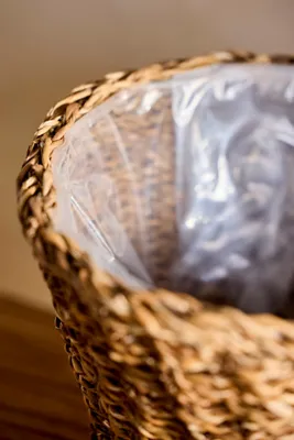 Woven Rattan Taper Basket Planter - Beige product