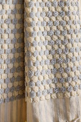 Two-Tone Textured Bath Towel - Grey, Cotton product