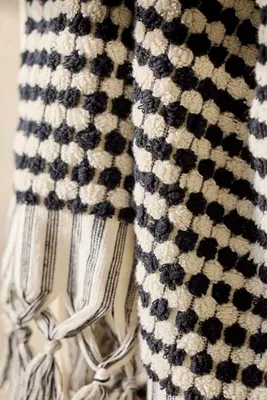 Two-Tone Textured Hand Towel - Black, Cotton product