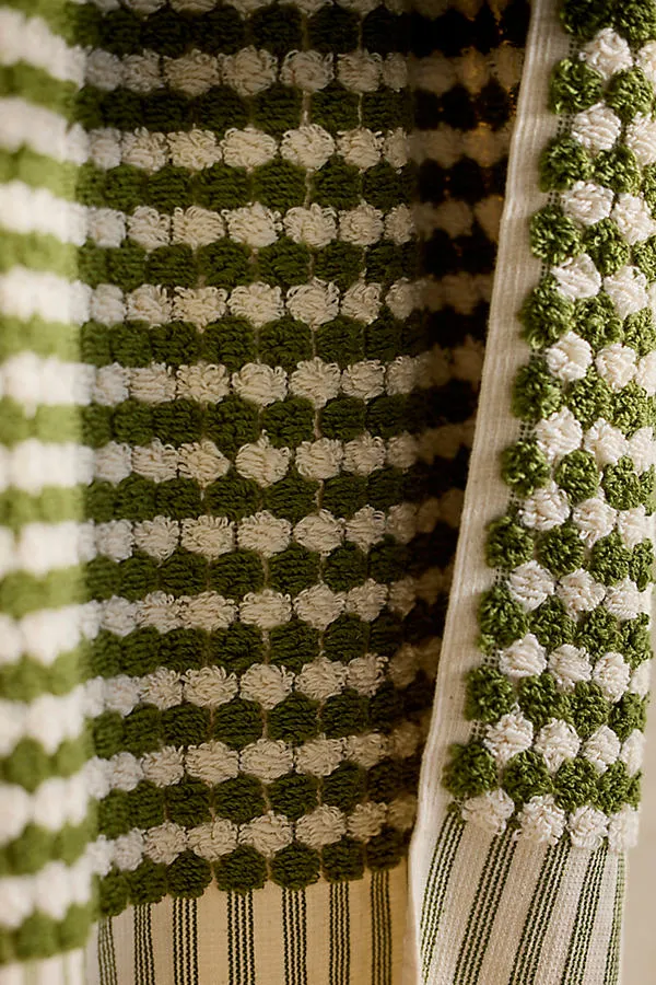Two-Tone Textured Hand Towel - Green, Cotton by Anthropologie, alternate view