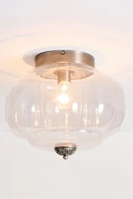 Eloise Scallop Flush Mount Ceiling Light - Clear, Milk Glass product