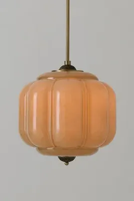 Eloise Scallop Milk Glass Pendant Ceiling Light - Green product