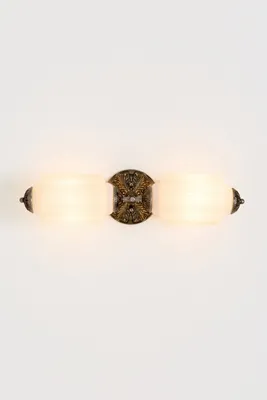Eloise Scallop Vanity Sconce Wall Light - Silver, Milk Glass product