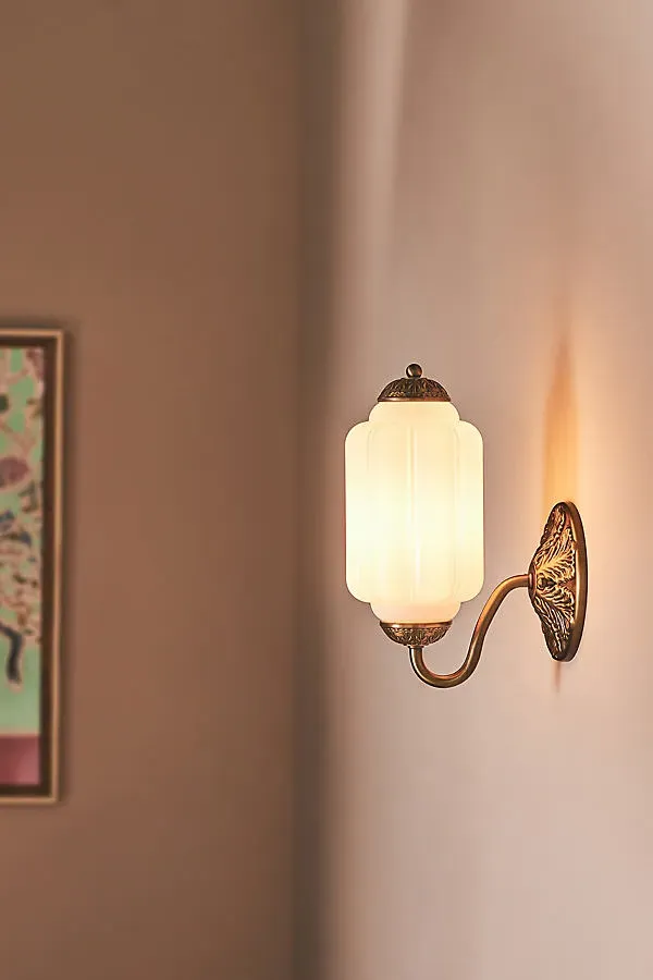Eloise Scallop Wall Light - Beige, Milk Glass product
