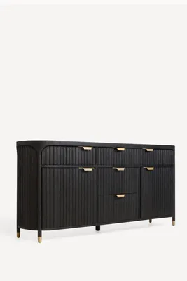 Isla Oval Fluted-Wood Sideboard - Black product