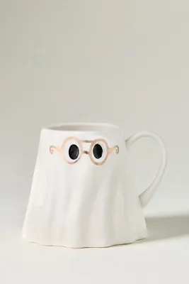 Molly Hatch Ghost Stoneware Mug - White, Gold product