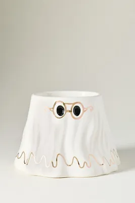 Stoneware 24k Gold Accent Candy Bowl - White product