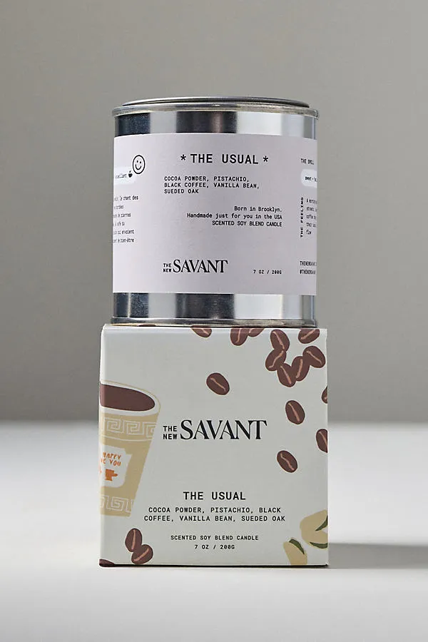 Gourmand The Usual Tinned Candle - Brown, Cotton product