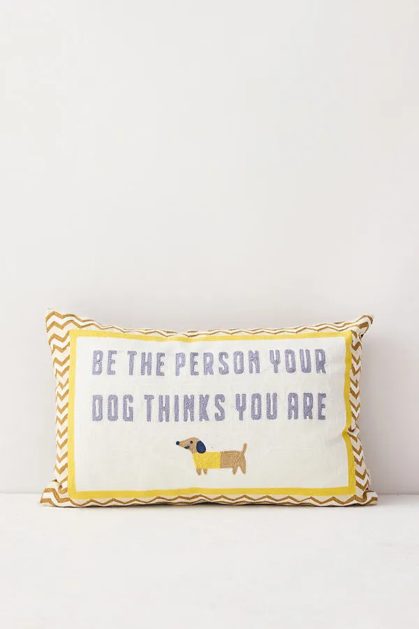 Dog Person Needlepoint Cushion - Cotton, Velvet product