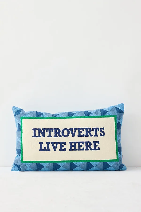 Introverts Live Here Needlepoint Cushion - Cotton, Velvet product
