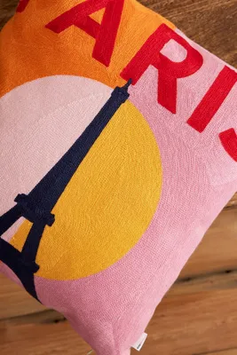 Paris Square Needlepoint Cushion - Cotton product