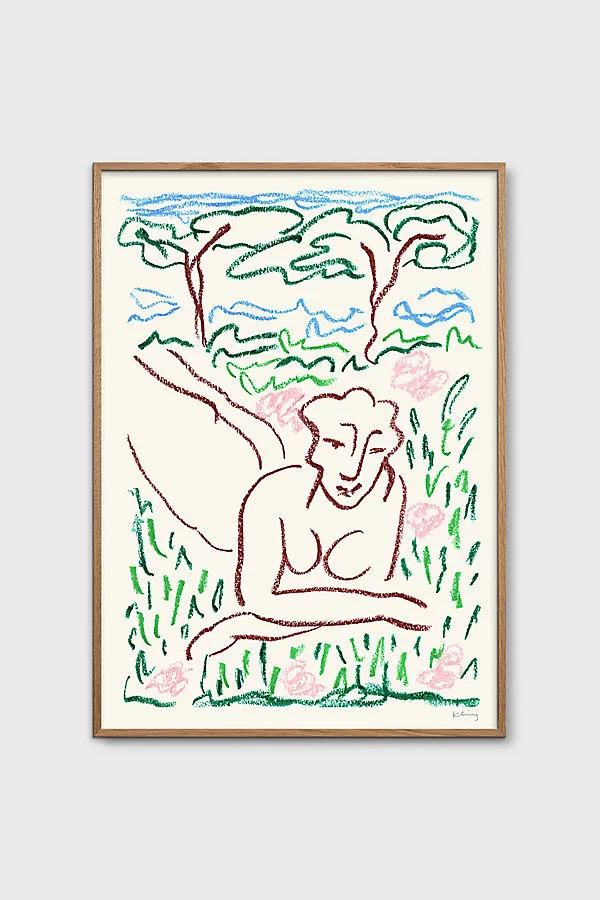 Woman in Grass Wall Art Print - Pink product