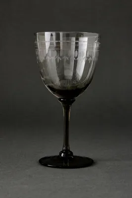 Tinted Wine Glasses Set of 4 - Hand-Engraved, Crystal product