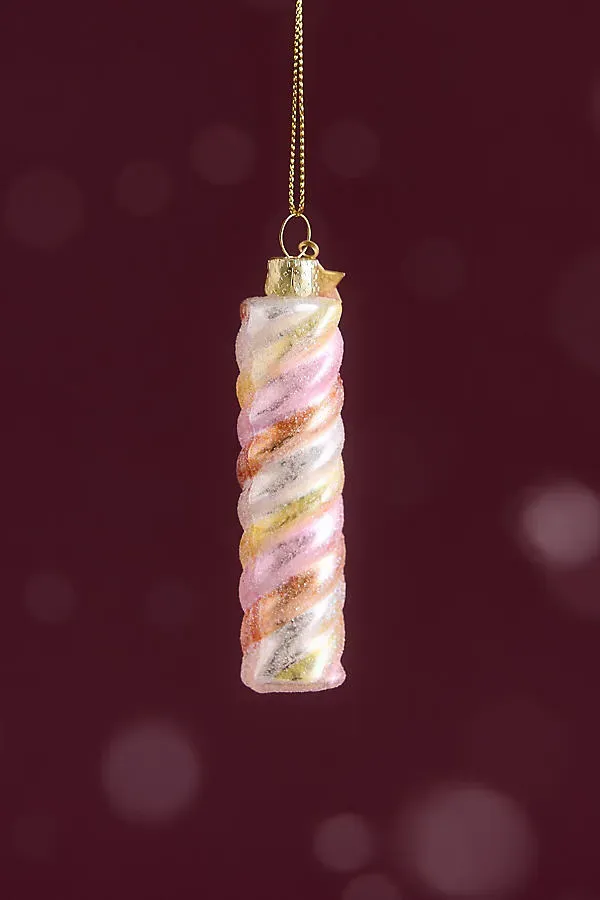 Dutch Marshmallow Glass Ornament - Pink by Anthropologie